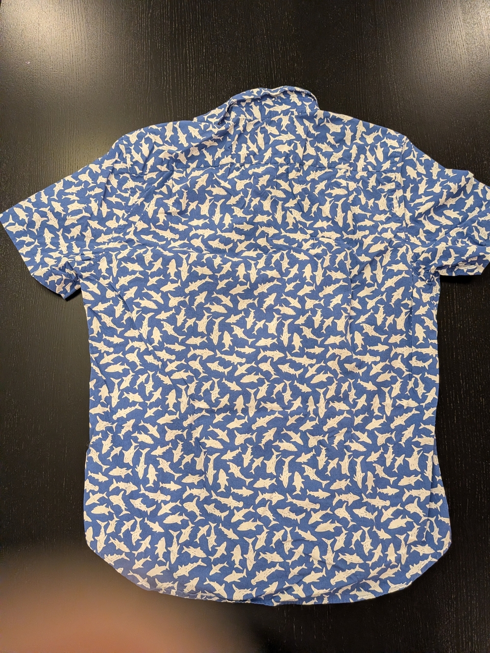 Nautica Blue Shark Print Short Sleeve Shirt - Picture 9 of 10